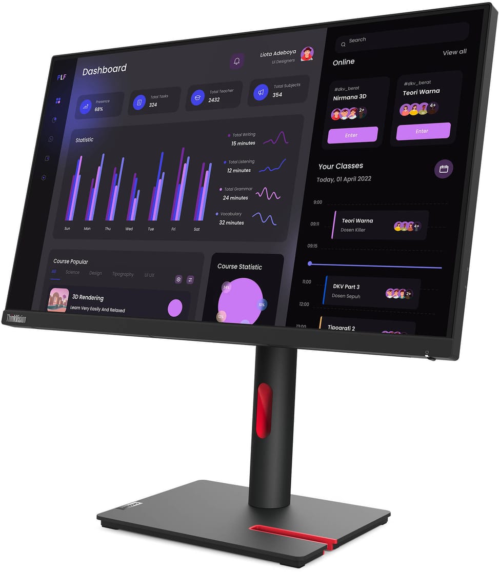 Écran 23,8" Full HD Lenovo ThinkVision T24i-30 (63CFMATXEU) — image 4