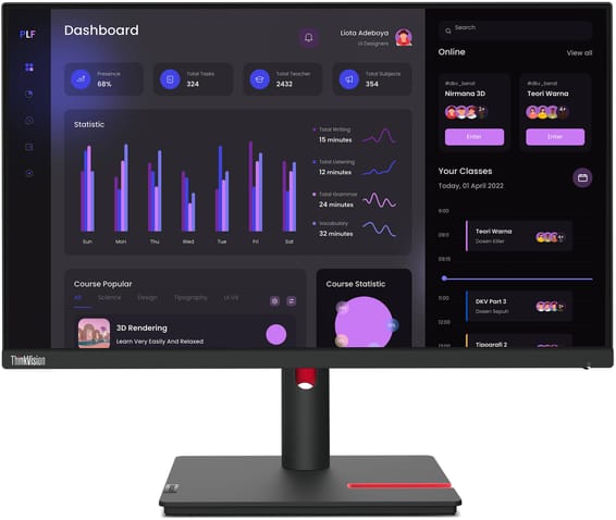 Écran 23,8" Full HD Lenovo ThinkVision T24i-30 (63CFMATXEU)