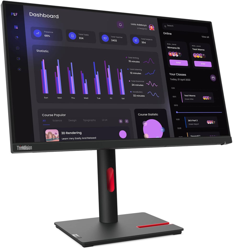 Écran 23,8" Full HD Lenovo ThinkVision T24i-30 (63CFMATXEU) — image 2