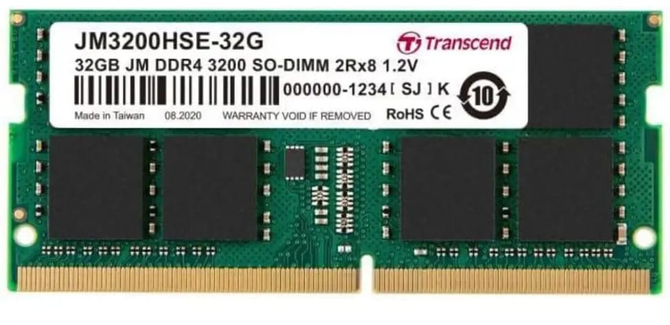 Barrette mémoire Transcend SO-DIMM 32GB DDR4 3200MHz - PC Portable (JM3200HSE-32G) — image 1