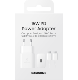 Chargeur Samsung rapide 15W USB-C - Avec câble C-à-C (EP-T1510XWEGWW) prix  Maroc