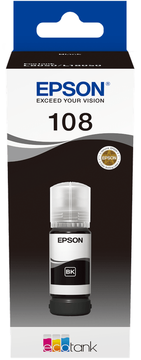 Epson 108 Noir - Bouteille d'encre Epson EcoTank d'origine (C13T09C14A) — image 2