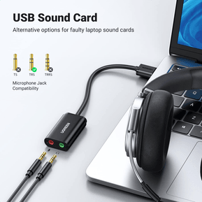 Adaptateur Ugreen USB-A vers 3.5 mm audio Stereo Noir (30724) — image 2
