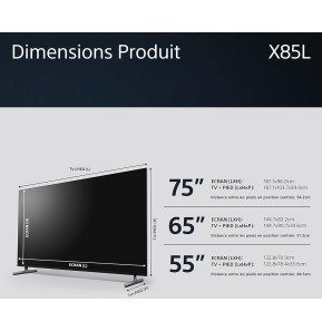 Téléviseur Sony 65" KD-65X85L + Récepteur intégré (KD-65X85L E33)
