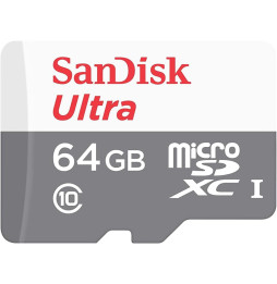 Carte Mémoire SanDisk Ultra 64 Go microSDXC™ UHS-I (SDSQUNR-064G-GN3MN)