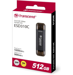 Disque dur SSD portable Transcend ESD310 USB Type-A et Type-C 512Go (TS512GESD310C)
