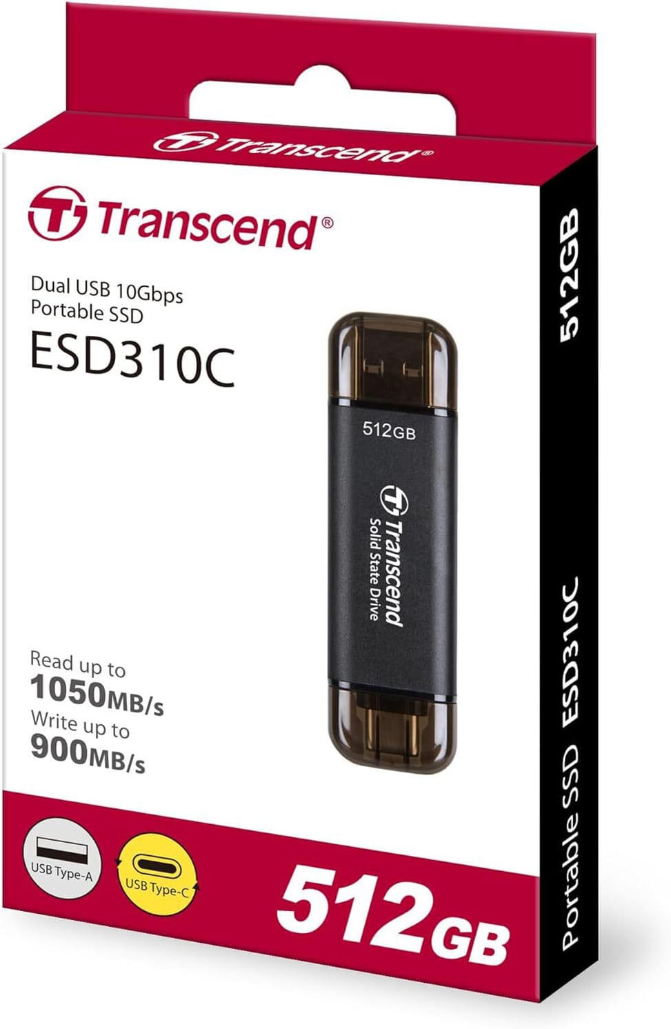 Disque dur SSD portable Transcend ESD310 USB Type-A et Type-C 512Go (TS512GESD310C) — image 5