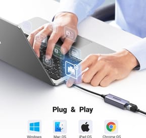 Adaptateur Ugreen Aliminium USB-C vers RJ45 1000Mbps (50737) — image 4