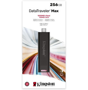 Clé USB Kingston DataTraveler Max Type-C 3.2 Gen 2 (3.1 Gen 2) - Noir 256 Go (DTMAX/256GB)