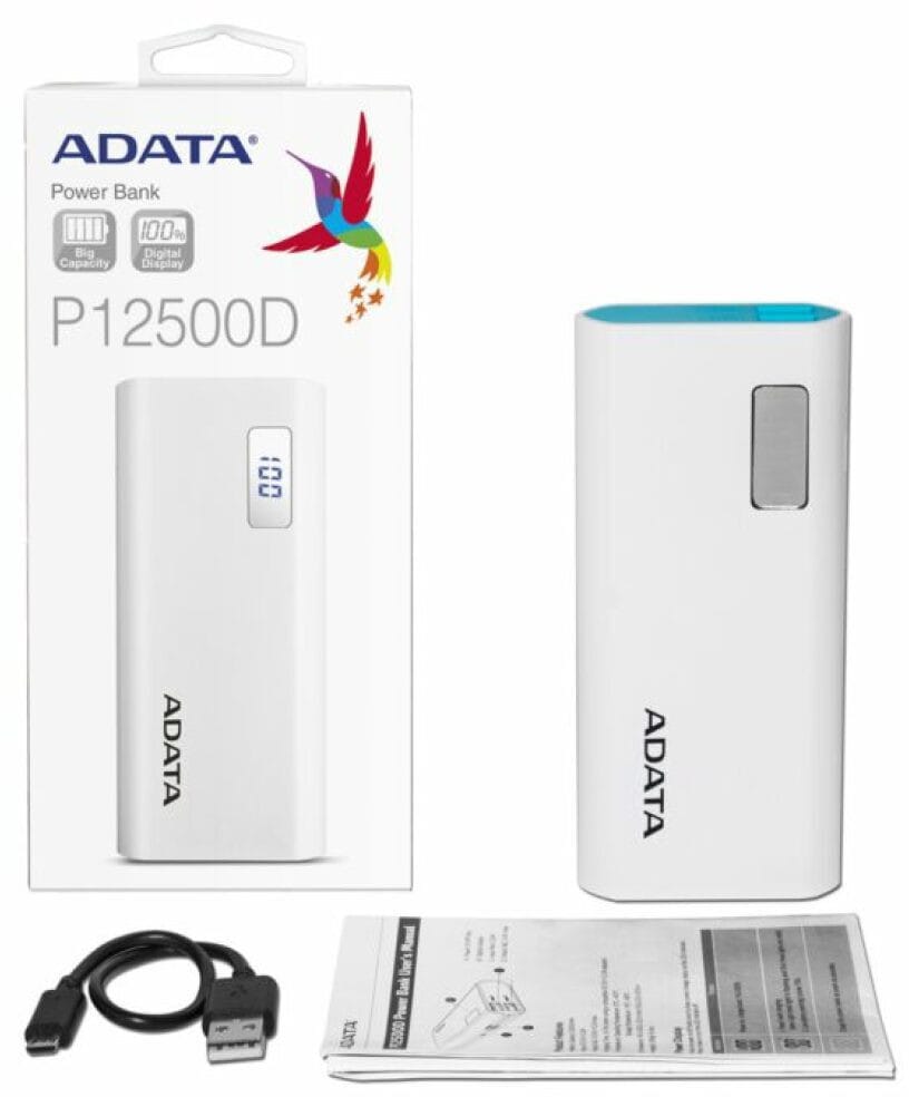 Banque d'alimentation ADATA P12500D - Powerbanck à 12500 mAh - Blanc (AP_12500D) — image 4