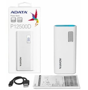 Banque d'alimentation ADATA P12500D - Powerbanck à 12500 mAh - Blanc (AP_12500D)