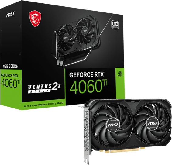 Carte Graphique MSI GeForce RTX™ 4060 Ti VENTUS 2X BLACK 8G OC (912-V515-077)