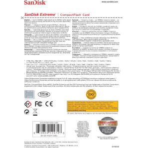 Carte mémoire SanDisk Extreme CompactFlash 128 Go (SDCFXSB-128G-G46)