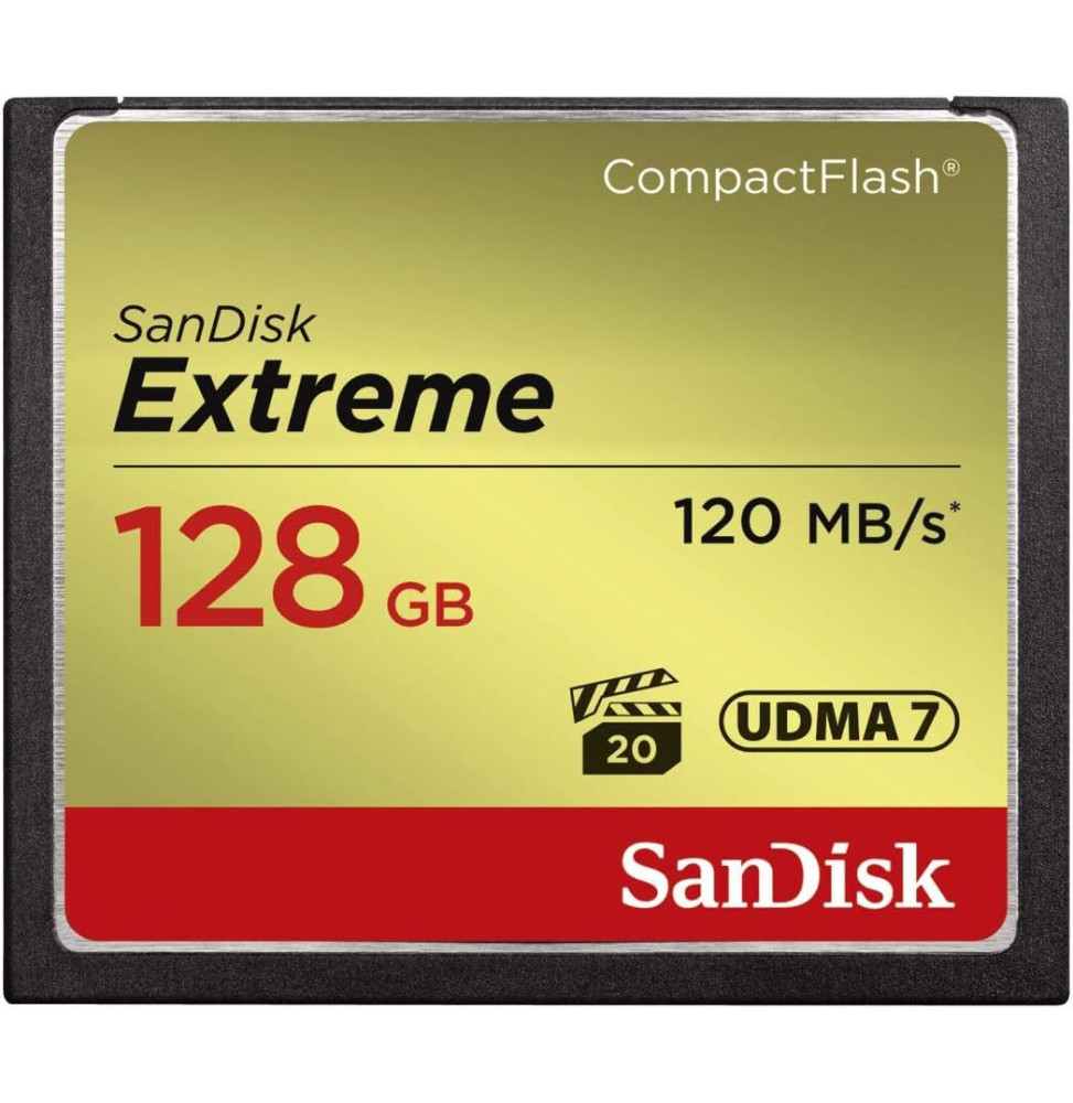 Carte mémoire SanDisk Extreme CompactFlash 128 Go (SDCFXSB-128G-G46)