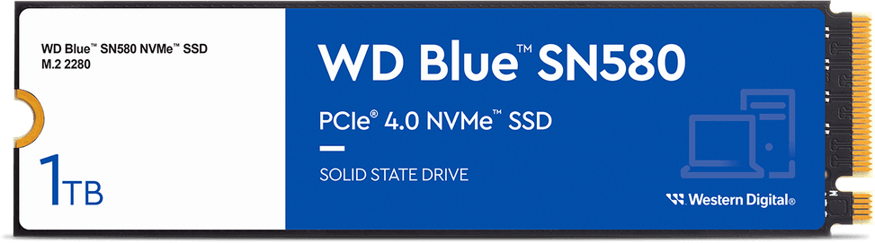 Disque dur interne SSD WD Blue SN580 M.2 2280 PCIe Gen4 x4 NVMe 1 To (WDS100T3B0E) — image 2