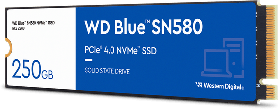 Disque dur interne SSD WD Blue SN580 M.2 2280 PCIe Gen4 x4 NVMe 500 Go (WDS500G3B0E)