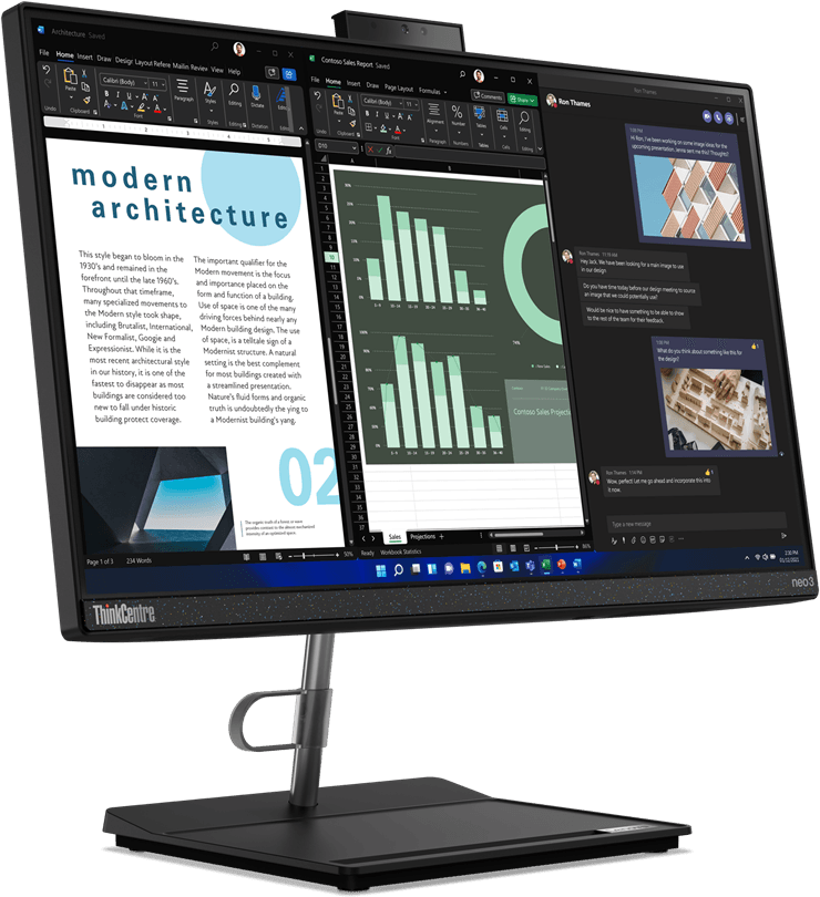 Ordinateur Tout-en-un Lenovo ThinkCentre neo 30a 22 Gen 4 (12K3000NFM) — image 2