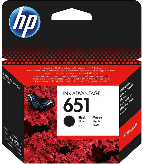 HP 651 Noir - Cartouche d'encre HP d'origine (C2P10AE)