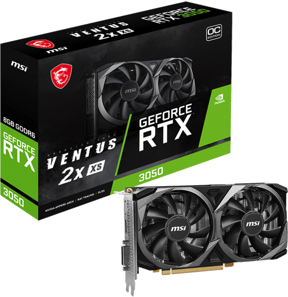 Carte Graphique MSI GeForce RTX™ 3050 VENTUS 2X XS 8G OC (912-V809-4287)