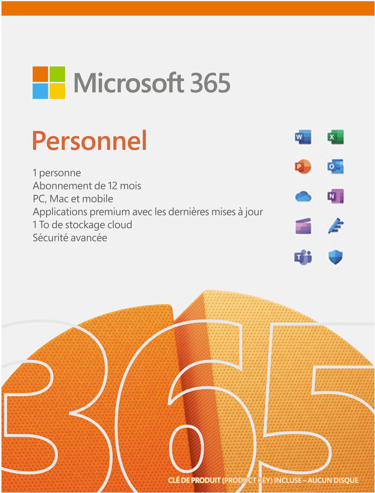 Microsoft 365 Personal French - 12-month subscription for 1 person (PC, Mac, iOS and Android) — image 1