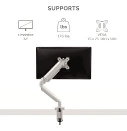 Bras porte-écrans Simple Fellowes pour 1 Moniteur jusqu'à 32" (8056401)