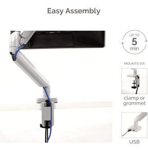 Bras porte-écrans Simple Fellowes pour 1 Moniteur jusqu'à 32" (8056401)