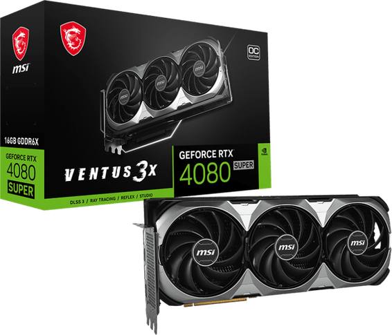 Carte Graphique MSI GeForce RTX™ 4080 SUPER 16G VENTUS 3X OC (912-V511-221)