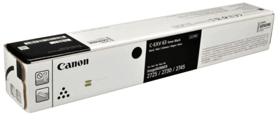 خرطوشة تونر أصلية Canon C-EXV 63 أسود 1 قطعة (5142C002AA) — صورة 1