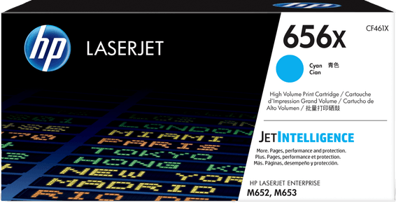 HP 656X Toner cyan LaserJet authentique grande capacité 656X Toner cyan HP LaserJet authentique grande capacité (CF461X)