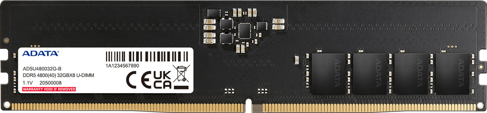 ذاكرة RAM ADATA U-DIMM 32GB DDR5-4800 MHz - للحاسوب المكتبي (AD5U480032G-S) — صورة 2