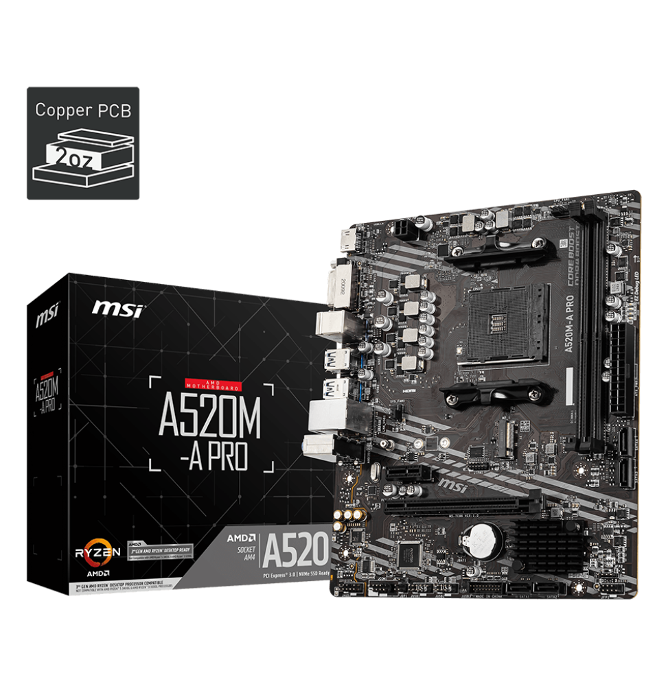 Carte Mère AMD MSI A520M-A PRO (911-7C96-031)