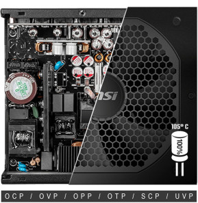 Bloc alimentation MSI MPG A850GF (306-7ZP0C11-CE0)