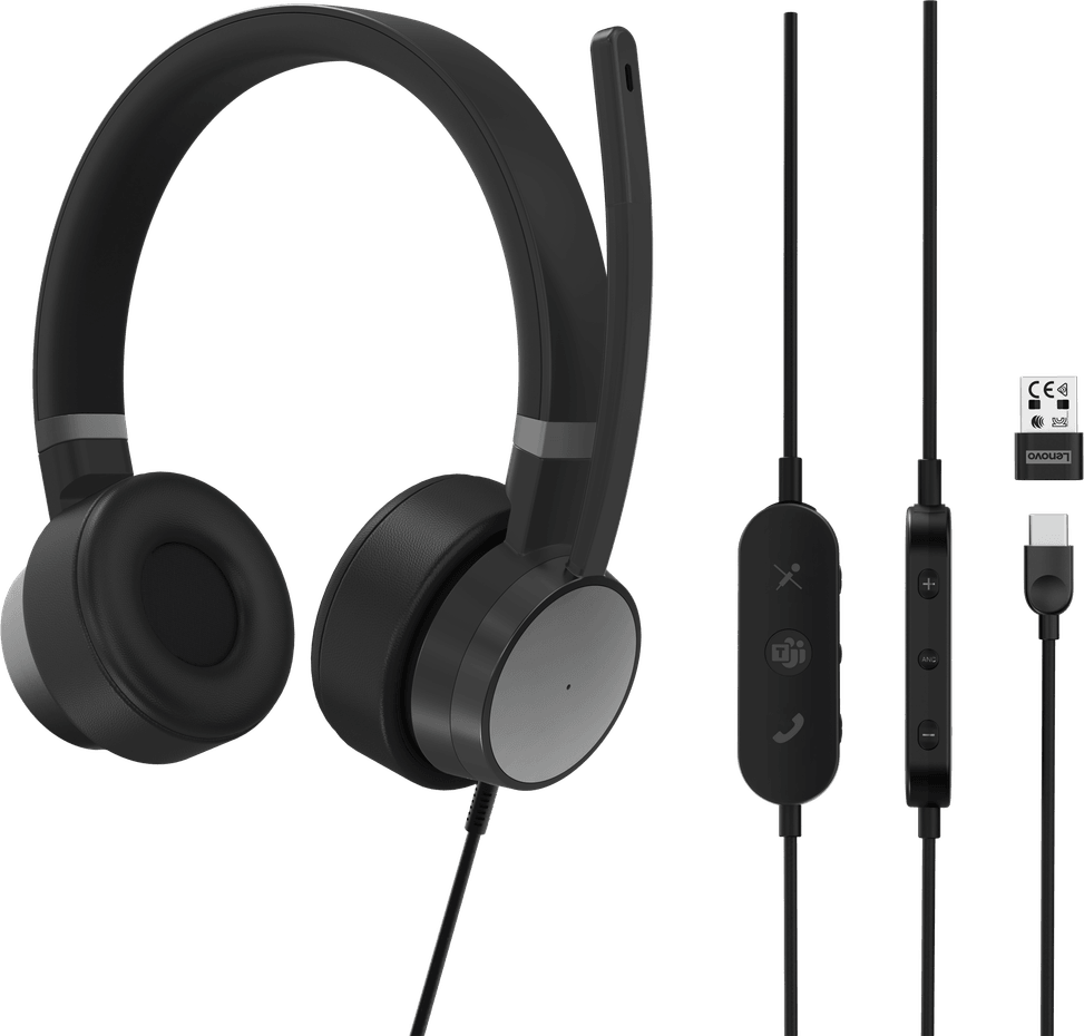 Micro-casque filaire Lenovo Go ANC (MS Teams) - USB (4XD1C99223) — image 8