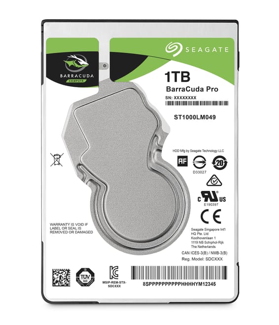 Seagate Barracuda Pro 2.5" 1 To Série ATA III 1 TB, 2.5", 7200 RPM, SATA III, 6 GB/s, 128 MB, 69.85x100.35x7 mm (ST1000LM049)