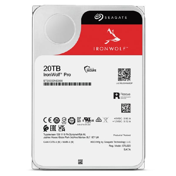 Seagate IronWolf Pro ST20000NT001 disque dur 3.5" 20 To 20 TB, SATA 6Gb/s, 26.11 x 101.85 x 146.99 mm, 670 g (ST20000NT001) — image 4