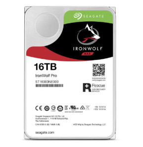 Seagate IronWolf Pro ST16000NT001 disque dur 3.5" 16 To 16 TB, SATA 6Gb/s, 26.11 x 101.85 x 146.99 mm, 670 g  (ST16000NT001)