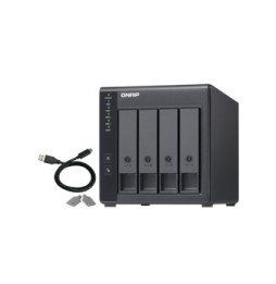 QNAP TR-004 Boîtier de disques de stockage Boîtier disque dur/SSD Noir 2.5/3.5" (TR-004)