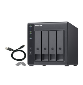 QNAP TR-004 Boîtier de disques de stockage Boîtier disque dur/SSD Noir 2.5/3.5" (TR-004)