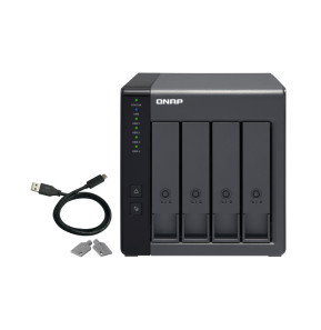 QNAP TR-004 Boîtier de disques de stockage Boîtier disque dur/SSD Noir 2.5/3.5" (TR-004)