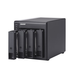 QNAP TR-004 Boîtier de disques de stockage Boîtier disque dur/SSD Noir 2.5/3.5" (TR-004)