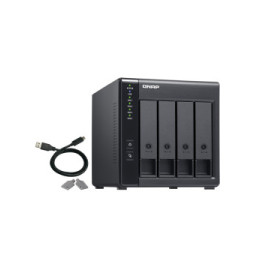 QNAP TR-004 Boîtier de disques de stockage Boîtier disque dur/SSD Noir 2.5/3.5" (TR-004)