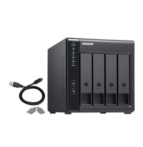 QNAP TR-004 Boîtier de disques de stockage Boîtier disque dur/SSD Noir 2.5/3.5" (TR-004)