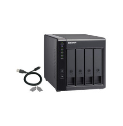 QNAP TR-004 Boîtier de disques de stockage Boîtier disque dur/SSD Noir 2.5/3.5" (TR-004)