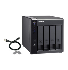 QNAP TR-004 Boîtier de disques de stockage Boîtier disque dur/SSD Noir 2.5/3.5" (TR-004)
