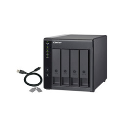 QNAP TR-004 Boîtier de disques de stockage Boîtier disque dur/SSD Noir 2.5/3.5" (TR-004)