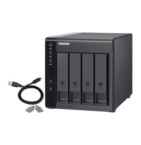 QNAP TR-004 Boîtier de disques de stockage Boîtier disque dur/SSD Noir 2.5/3.5" (TR-004)