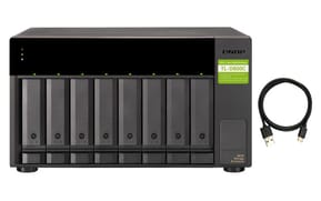 QNAP TL-D800C Boîtier de disques de stockage Boîtier disque dur/SSD Noir, Gris 2.5/3.5" (TL-D800C)