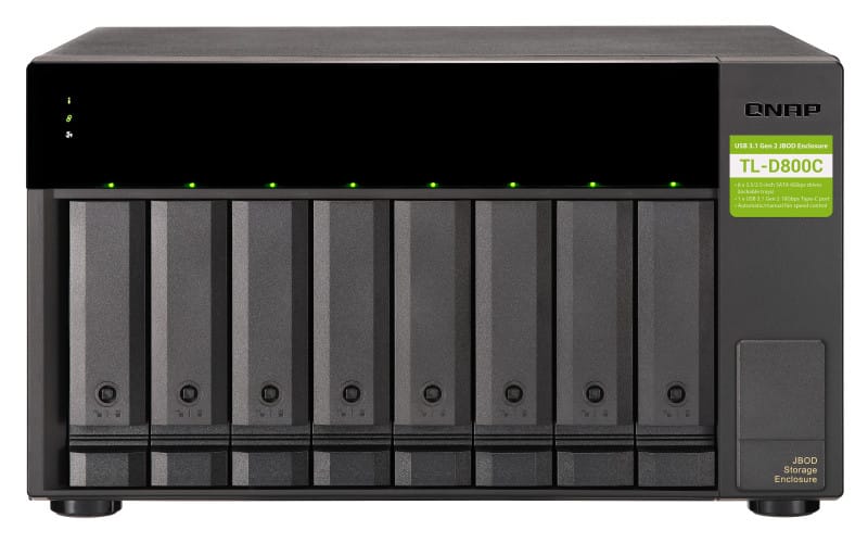 QNAP TL-D800C Boîtier de disques de stockage Boîtier disque dur/SSD Noir, Gris 2.5/3.5" (TL-D800C) — image 2