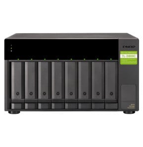QNAP TL-D800C Boîtier de disques de stockage Boîtier disque dur/SSD Noir, Gris 2.5/3.5" (TL-D800C)
