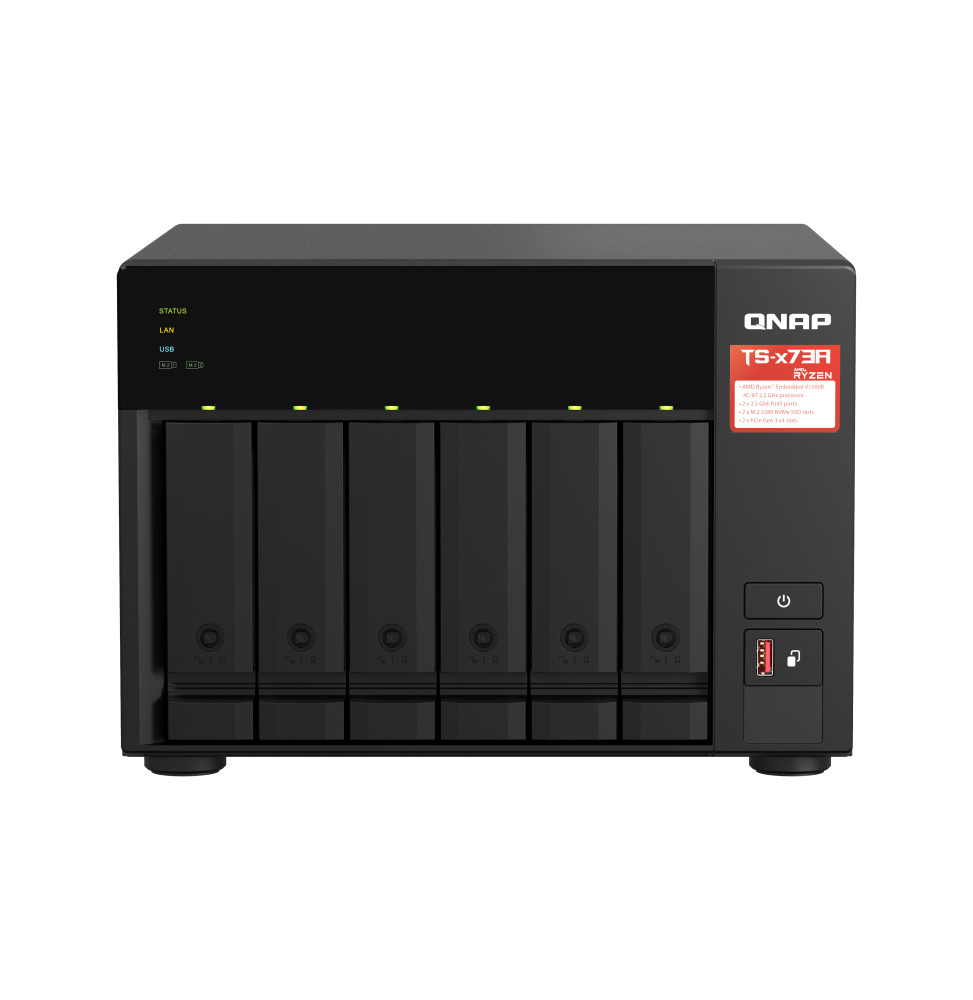 QNAP TS-673A NAS Tower Ethernet/LAN Noir V1500B (TS-673A-8G)